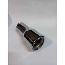 5.1 Cm. Antipas Iç Kaplamalı Yuvarlak Rüzgar Rüzgar Sesli Nikelaj Egzoz Eksoz Ucu Tekli