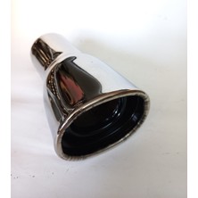 Antipas Iç Kaplamalı 5.1 Cm. Yassı Islık Sesli Nikelaj Egzoz Ucu Tekli Eksoz