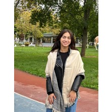 Çift Taraflı Yünlü Şal 70X190 cm – Kışlık Kareli Omuz ve Boyun Şalı