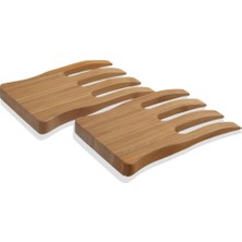 Kahverengi Bambu Salata Servis Çatalı 2'li 10X17 Cm, Şık ve Dayanıklı Kullanım Sağlar