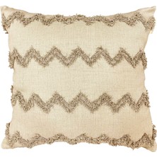 Gleen Dekoratif Bohem Soft Koltuk Sırt Yastık Hediyelik Yılbaşı Kalın Kumaş 45X45 Bej