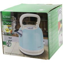Kiwi KK-3340B Mavi Nostalji Demlik Modelçelik Kettle Su Isıtıcı 2.2lt 1800W Paslanmaz Çelik Gövde- Gizli Resiztans (5131)
