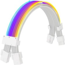 Snt Slv-8ppe-W Argb 8-Pin Atx Pcı Exp 2 x Sleeve Ekran Kartı Beyaz Güç Uzatma Kablosu