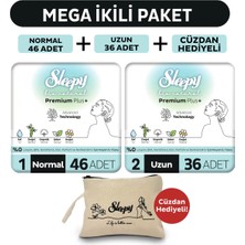 Sleepy Bio Natural Premium Plus Hijyenik Ped Mega Paket Normal 46 Adet+Uzun 36 Adet+Cüzdan Hediyeli