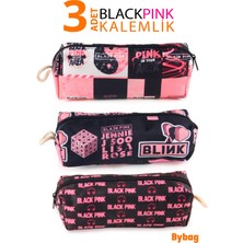 Blackpink K-Pop Desenli Kalemlik Fermuarlı Makyaj Çantası