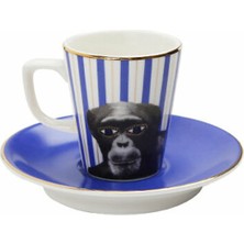 Beyaz 75CC Monkey Temalı Kahve Fincanı, Şık ve Zarif Tasarım