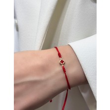 14 Ayar Altın Mini Taşlı Yonca Ip Bileklik