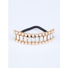 Jimmy Key Altın Rengi Parlak Taşlı Inci Detaylı Toka