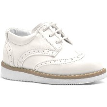 Rakerplus Krem Rugan Bağcıklı Erkek Bebek Klasik Ayakkabı