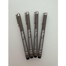 Artline Siyah Çizim Kalemi Seti 0.1 - 0.3 - 0.5 - 0.7 mm 4 Adet Profesyonel Kullanım İçin