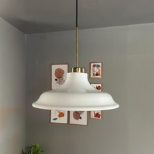 Bergo Beyaz Ince Eskitme Başlık Avize Salon Oturma Odası Yatak Odası Sarkıt Modeli