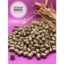 12X8 mm Oval Makarna Ahşap Boncuk Burgulu Kovan (50 Gram 114 Adet) Delik Çapı 3 mm Makrome Takı