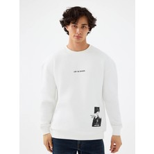 Loft Oversize Fit Beyaz Erkek Sweatshirt LF2041434