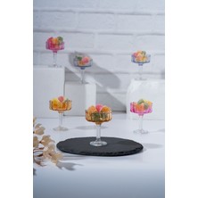 Altı Parçalı Renkli Ayaklı Cam Lokum ve Şekerlik Seti, 6x8 cm