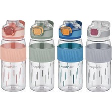 Renkli Desenli 550 ml Silikon Gövde Kapaklı Polikarbon Suluk 1 Adet