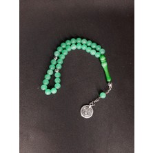 Mryart Turkuaz Cam Boncuk 33LÜK Tesbih