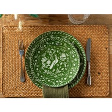 Yeşil Porselen Pasta Tabağı 20 Cm, Şık ve Zarif Tasarım