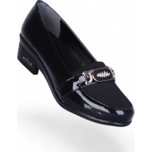 Ayakcenter ESRC-605 Siyah Kadın 3cm Topuklu Ayakkabı