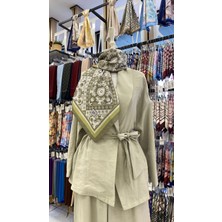 Motif Desenli Eşarp Yeşil