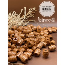 16X12 mm Oval Makarna Ahşap Boncuk Burgulu Kovan (50 Gram 48 Adet) Delik Çapı 5 mm Makrome Takı