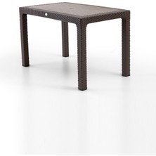 Rattan 75X125 cm Masa Kahve