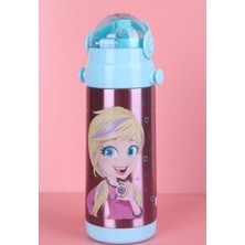 Lila 600ML Çelik Pipetli Matara, Okul Için Sağlam ve Şık Tasarım