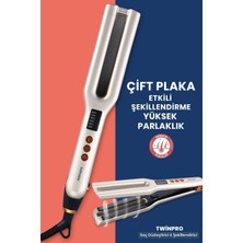 Dijital Ekranlı Seramik Çift Plakalı Iyonik Saç Düzleştirici Siyah