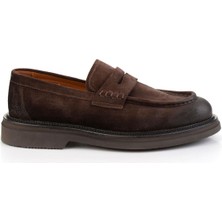 Kahve Hakiki Deri Erkek Loafer Ayakkabı E01901495302