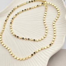 Kyver Dorika Kolye Ezme Topcuklu Kadın Kolye Kararmaz Çelik 14 Ayar