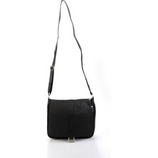 Siyah Hakiki Deri Kadın Postacı Çanta C06655027503