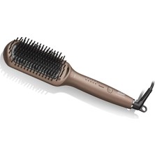 Saç Düzleştirici Fırça, 5 Sıcaklık Ayarı, Toprak Rengi, Modern ve Pratik Kullanım