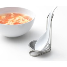 Gri Paslanmaz Çelik Kepçe Tutucu, Pratik ve Şık Mutfak Gereci