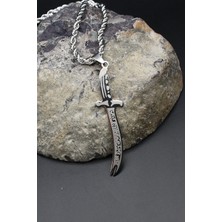 La Feta Illa Ali La Seyfe Illa Zülfikar Yazlı Kolye Paslanmaz Çelik Zincir 3mm 902304