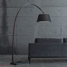 Enza Home Eliptic Modern Tasarım, Mermer Tabanlı Lambader - Siyah