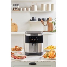 9l Akıllı Renk Ekranlı Geniş Hazneli Inox Airfryer, Sağlıklı ve Pratik Pişirme