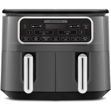 Air Pro Cook Duo Köz Xxxl 4+4litre Airfryer Space Gray 8 Kişilik