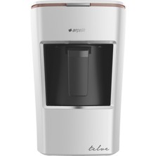 Mini Türk Kahve Makinesi K 3300 Beyaz Gold Çizgili