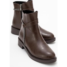 Ccway Taşlı Sade Bot KAHVE CİLT