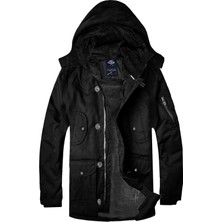 Softshell Su ve Soğuk Geçirmez Kapüşonlu Kısa Parka