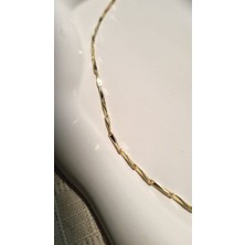 Premium Paslanmaz Çelik 14K Altın Kaplama Gold Kırık Zincir (60CM)