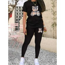 Kadın Oversize T-Shirt Tayt Takım Salaş Kombin Boyfriend