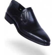 Censay 525 Siyah Antik Kauçuk %deri Erkek Klasik Ayakkabı