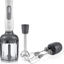 Mini El Blender Seti 900W, Şık Beyaz Renkli, Pratik ve Güçlü Mutfak Aleti