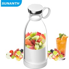 Şarjlı Taşınabilir El Blenderi Meyve Sıkacağı 350 ml Beyaz