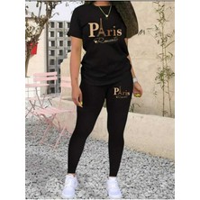 Kadın Oversize T-Shirt Tayt Takım Salaş Kombin Boyfriend