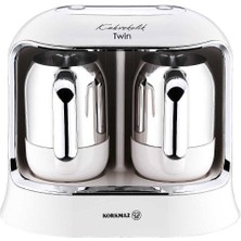Twin Kahve Makinesi Vanilya Krom Beyaz, Şık ve Pratik Kahve Keyfi