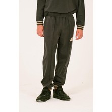 Unisex Çocuk Baskı Detaylı Eşofman Altı - Haki