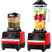 7000W Meyve ve Sebze Blender Seti, Kırmızı, 2.5+1 L, Profesyonel Kullanım
