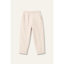 Kız Çocuk Fırçalı Tek Alt - Krem