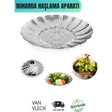 Buharda Haşlama ve Pişirme Aparatı – Katlanabilir Sebze, Mantı, Balık ve Yiyecek Buhar Tenceresi